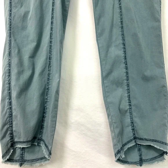 XCVI WEARABLES Acker Slim Pants Poplin Pull On Cargo Teal Women's S Utility Boho - Picture 3 of 7
